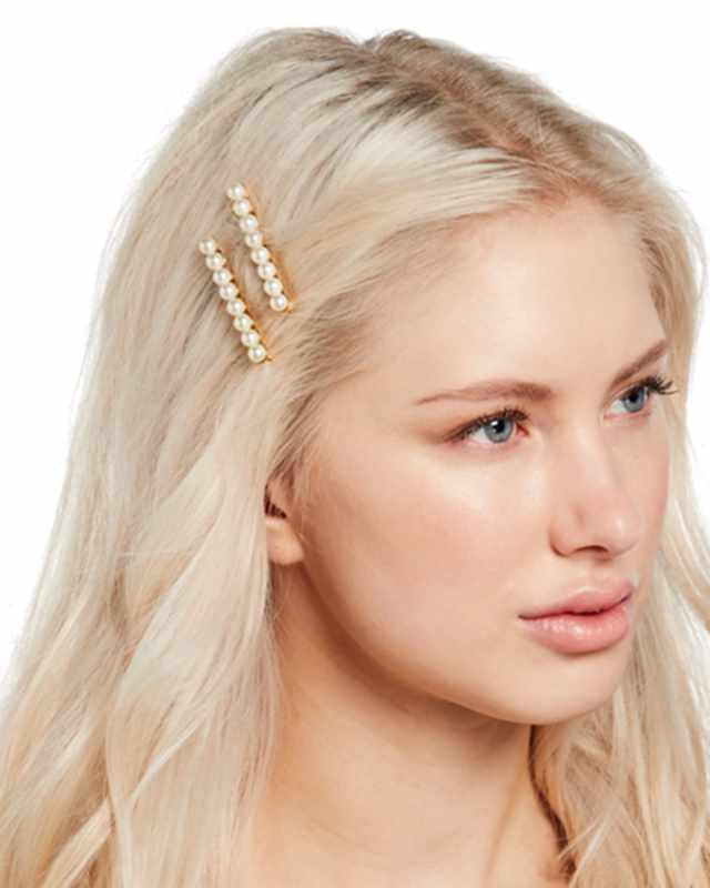 Gracie Glass Pearl Bobby Pins, Set of 2